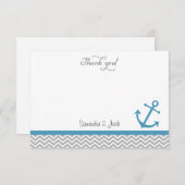 Nautische bruiloft dank u kaart (Voorkant / Achterkant)