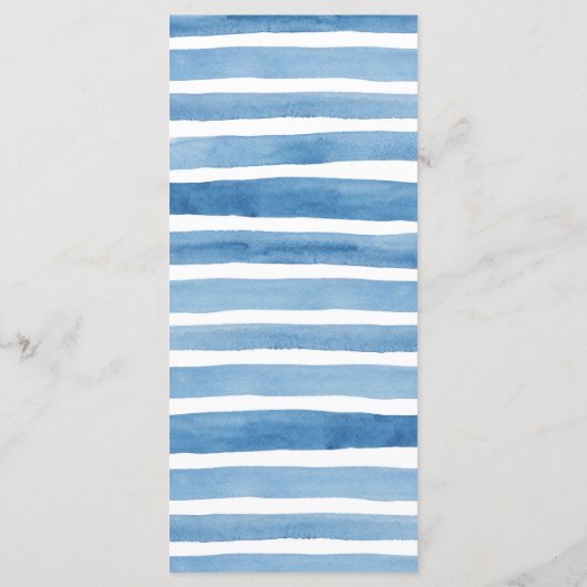 Nautische bruiloft diner menu Strand menu feest Bl (Achterkant)