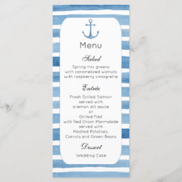 Nautische bruiloft diner menu Strand menu feest Bl