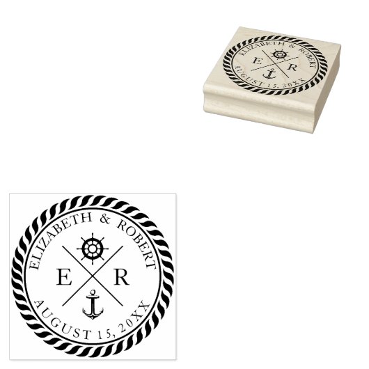 Nautische bruiloft douche 1 rubberstempel (Gestempeld)