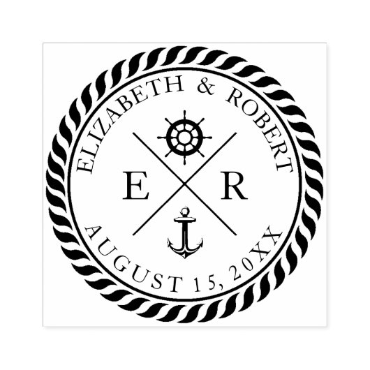 Nautische bruiloft douche 1 rubberstempel (Afrduk)