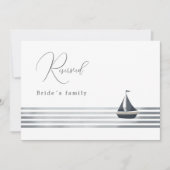 nautische bruiloft gereserveerd teken kaart (Voorkant)