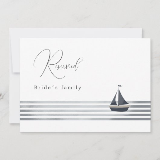 nautische bruiloft gereserveerd teken kaart (Voorkant)