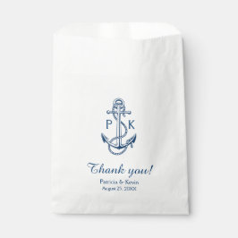Nautische bruiloft gunst tas | Ankerzak Bedankzakje