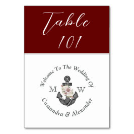 Nautische bruiloft kastanjebruiloft rode bloemanke kaart