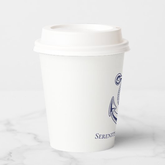 Nautische bruiloft Marine Blauw Anker Beach Party Papieren Bekers (Voorkant)