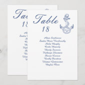 Nautische bruiloft marine blauw anker Tafelnummer (Voorkant / Achterkant)