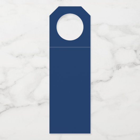 nautische bruiloft marine blauw goud dank u flessenhanger (Achterkant)