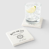 Nautische bruiloft maten voor het leven stenen onderzetter (Zijkant)