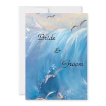 Nautische bruiloft met golf uitnodiging