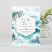 Nautische bruiloft met minimale Waterverf Save The Date (Staand voorkant)