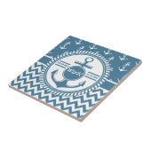 Nautische bruiloft of Jubileum Anker Chevron Tegeltje (Zijkant)