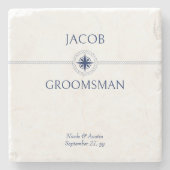 nautische bruiloft partij groomman cadeau stenen onderzetter (Voorkant)