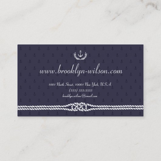 Nautische Bruiloft Planner Visitekaartjes (Achterkant)