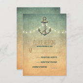 nautische bruiloft RSVP-kaart RSVP Kaartje (Voorkant / Achterkant)