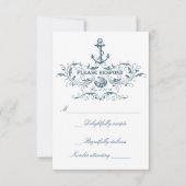 Nautische bruiloft RSVP kaarten (Voorkant)