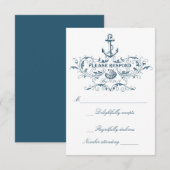 Nautische bruiloft RSVP kaarten Kaartje (Voorkant / Achterkant)