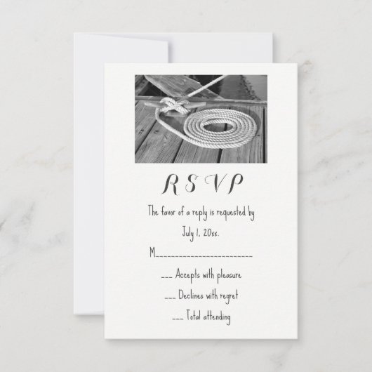 Nautische bruiloft RSVP Kaartje (Voorkant)