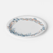 Nautische bruiloft Seashell krans Papieren Bordje (Gekanteld)