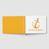 Nautische bruiloft Sinaasappel Anker Strand Zomer Gastenboek (Volledig)