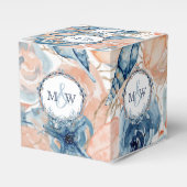 Nautische bruiloft Strand Seashell Bloemen Bedankdoosjes (Voorkant Zijde)