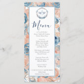 Nautische bruiloft Strand Seashell Bloemen Menu (Voorkant)