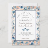 Nautische bruiloft Strand Seashell Bloemen Rozen Kaart (Voorkant)