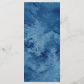 Nautische bruiloft strand Waterverf Navy blauw Menu (Achterkant)