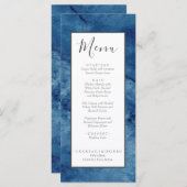 Nautische bruiloft strand Waterverf Navy blauw Menu (Voorkant / Achterkant)