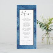 Nautische bruiloft strand Waterverf Navy blauw Menu (Staand voorkant)