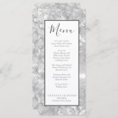 Nautische bruiloft strand Waterverf zilvergrijs Menu (Voorkant / Achterkant)