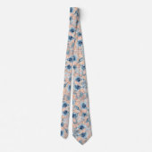 Nautische bruiloft strand Zee Shell Bloemen Blauw Stropdas (Achterkant)