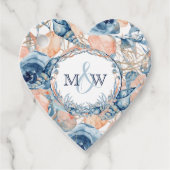 Nautische Bruiloft Strand Zee Shell Flowers Bedankjes Labels (Voorkant)