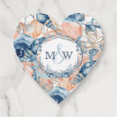 Nautische Bruiloft Strand Zee Shell Flowers Bedankjes Labels (Voorkant)