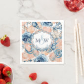 Nautische Bruiloft Strand Zee Shell Flowers Servet (Insitu)