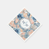 Nautische Bruiloft Strand Zee Shell Flowers Servet (Hoek)