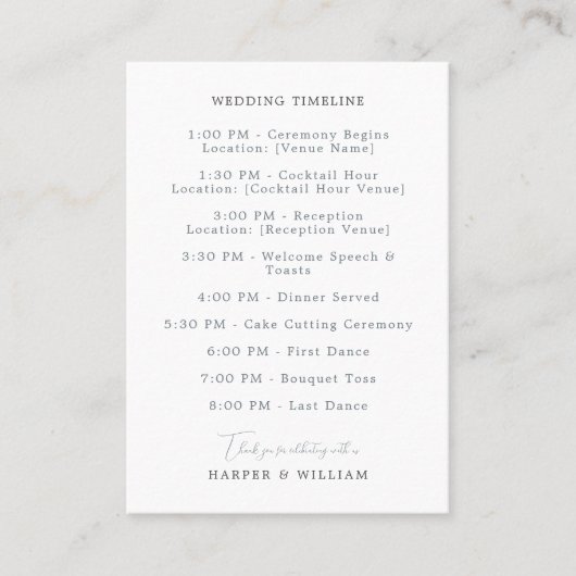 nautische bruiloft tijdlijn kaart visitekaartje (Voorkant)