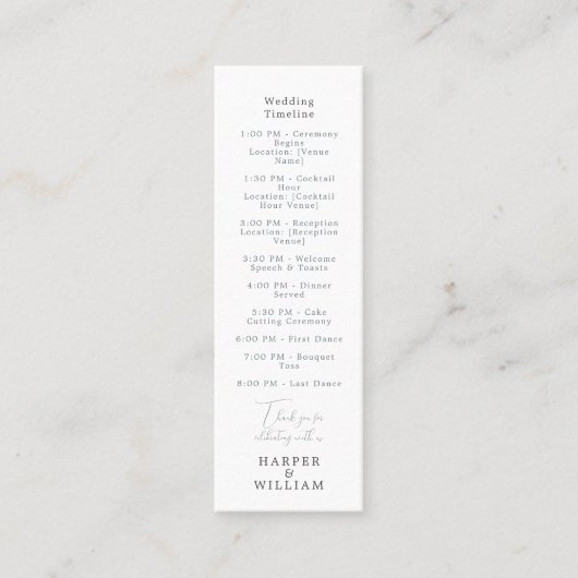 nautische bruiloft tijdlijn visitekaartje (Voorkant)