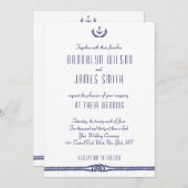 Nautische bruiloft uitnodigingen met ankers (Voorkant / Achterkant)