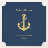 Nautische bruiloft Verloving repetitie diner Kartonnen Onderzetters (Voorkant)