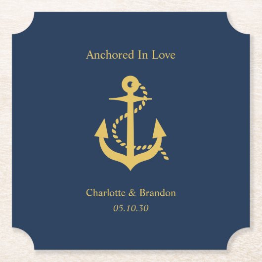 Nautische bruiloft Verloving repetitie diner Kartonnen Onderzetters (Voorkant)