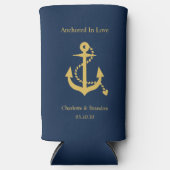 Nautische bruiloft Verloving repetitie diner Seltzer Blikjeskoeler (Voorkant)