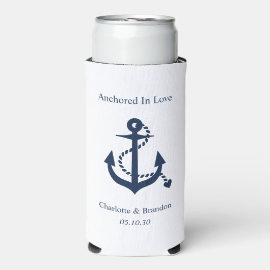 Nautische bruiloft Verloving repetitie diner Seltzer Blikjeskoeler (Seltzer Voorkant)