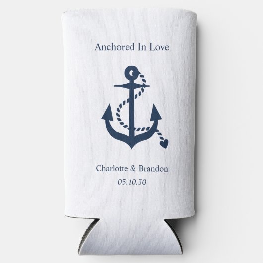 Nautische bruiloft Verloving repetitie diner Seltzer Blikjeskoeler (Voorkant)