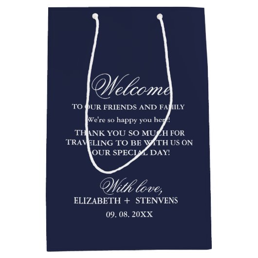 Nautische bruiloft welkomsttas hotel gastzakken medium cadeauzakje (Voorkant)