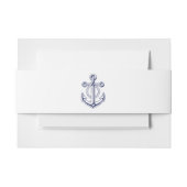 Nautische bruiloft zeeman marine blauw anker bruil uitnodigingen wikkel (Voorkant Voorbeeld)