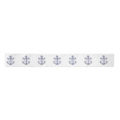 Nautische bruiloft zeeman Navy Blue Anchor Satijnen Lint (Voorkant)