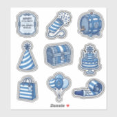 Nautische Cabana Zeiler Verjaardag Sticker Vel Set (Vel)