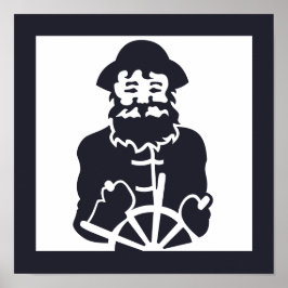 nautische CAPTAIN in zee | Poster