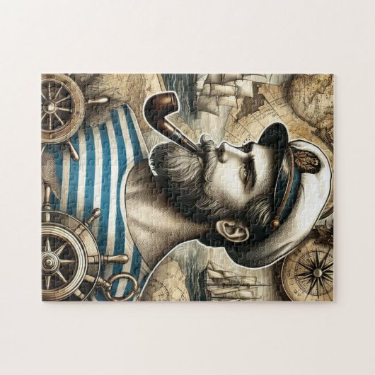  nautische captain puzzel legpuzzel (Horizontaal)